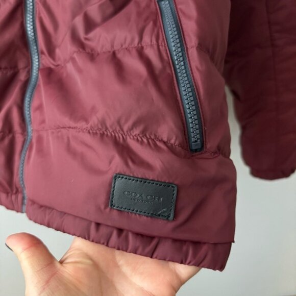 Coach Rare Men's Burgundy reversible Puffer Jacket - Picture 3 of 12